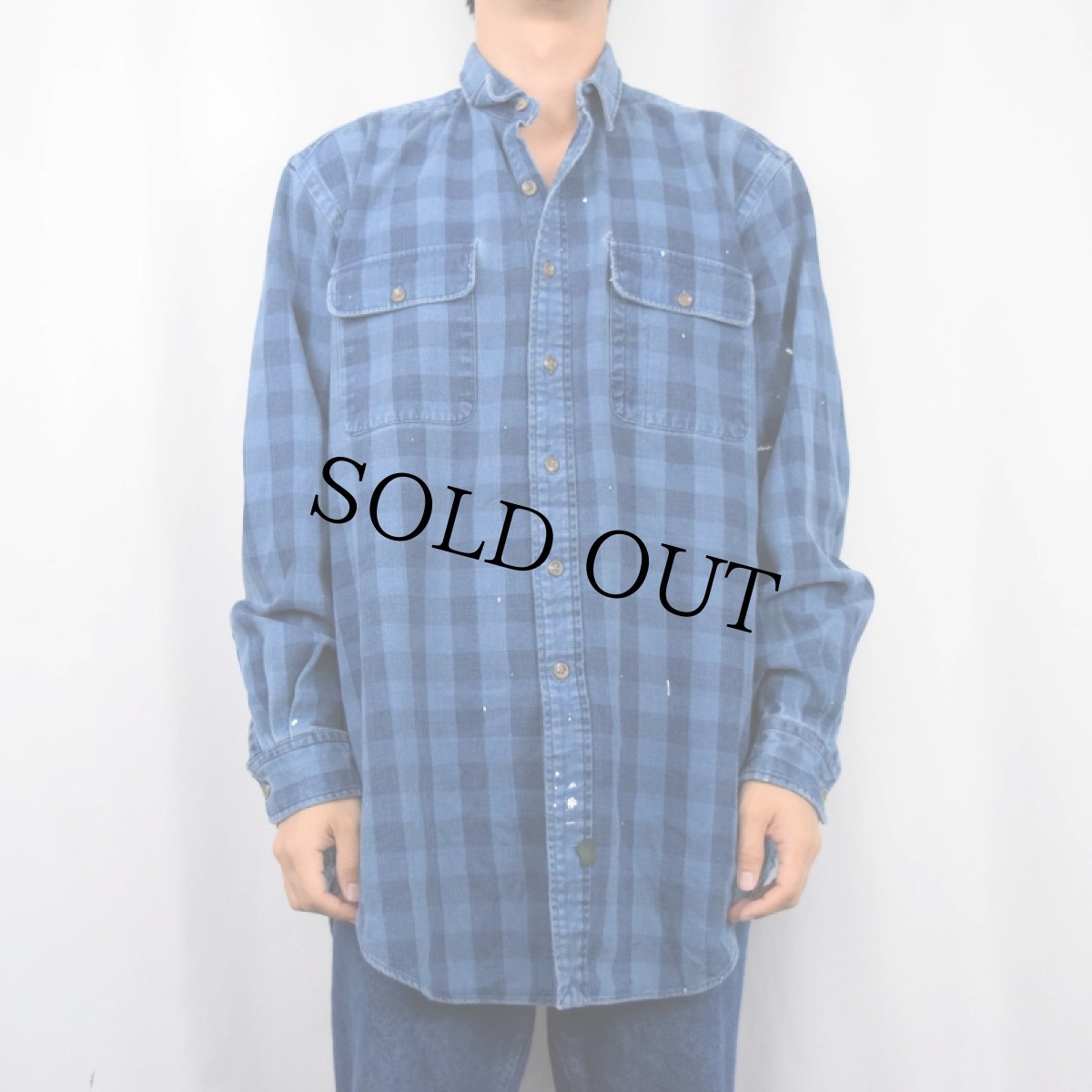 画像2: 80〜90's POLO COUNTRY Ralph Lauren ブロックチェック柄 コットンシャツ L (2)