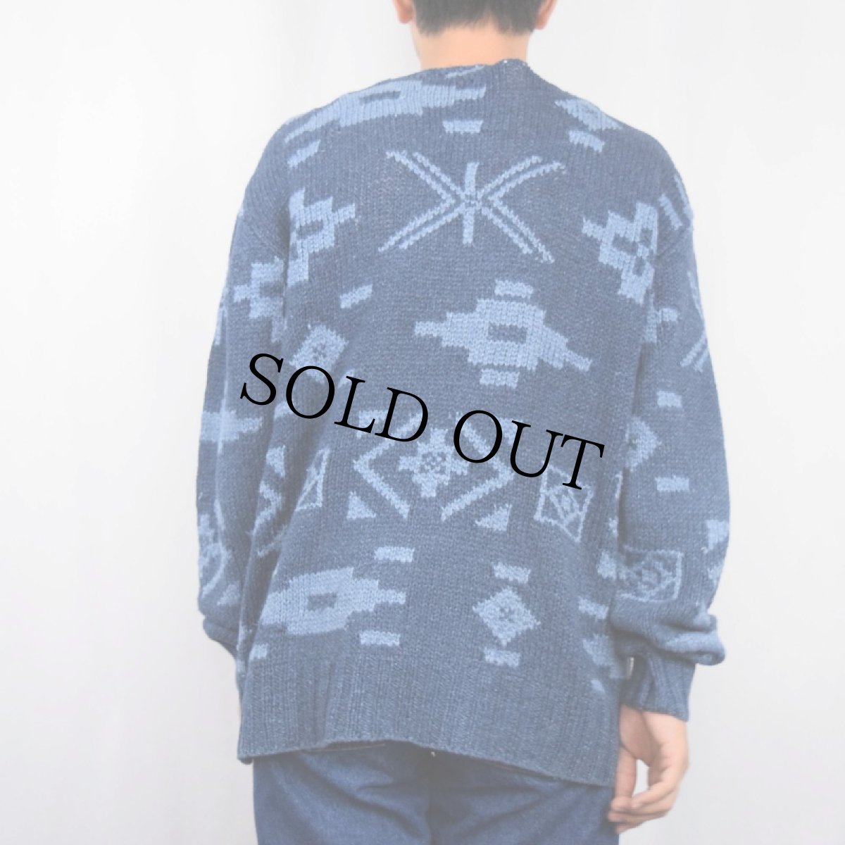 画像3: POLO Ralph Lauren "HAND KNIT" ネイティブ柄 コットンニットセーター L (3)