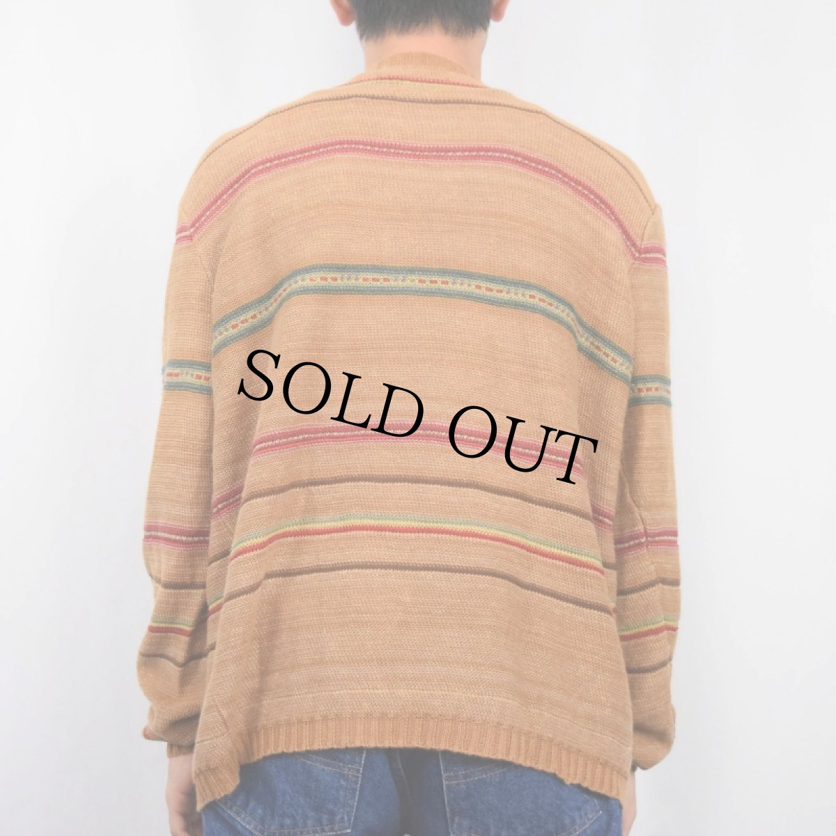 画像3: POLO Ralph Lauren マルチボーダー柄 リネンニットセーター L (3)