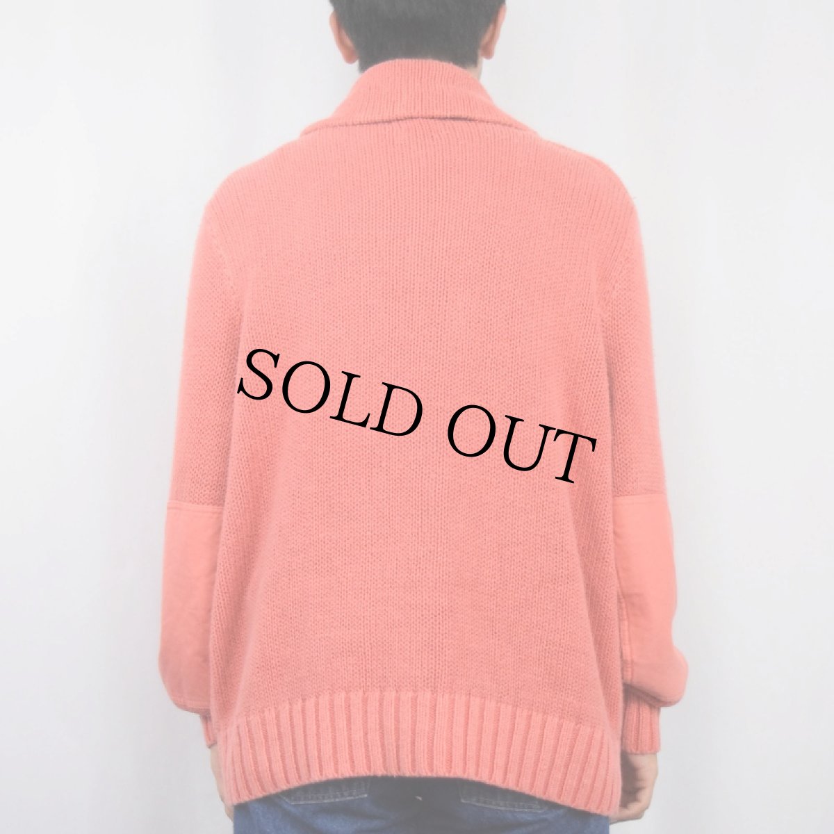 画像3: POLO Ralph Lauren エルボーパッチ付き ショールカラー リネン×コットンニットセーター XL (3)