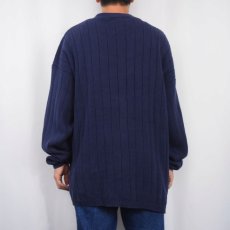 画像3: 90's Eddie Bauer コットンニットカーディガン NAVY XL (3)