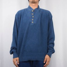 画像2: 80〜90's L.L.Bean USA製 ヘンリーネック コットンニットセーター (2)