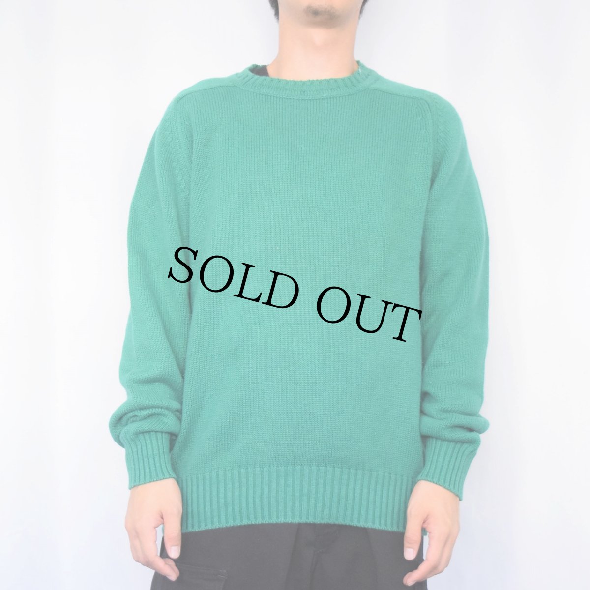 画像2: 90's LANDS'END USA製 コットンニットセーター M (2)