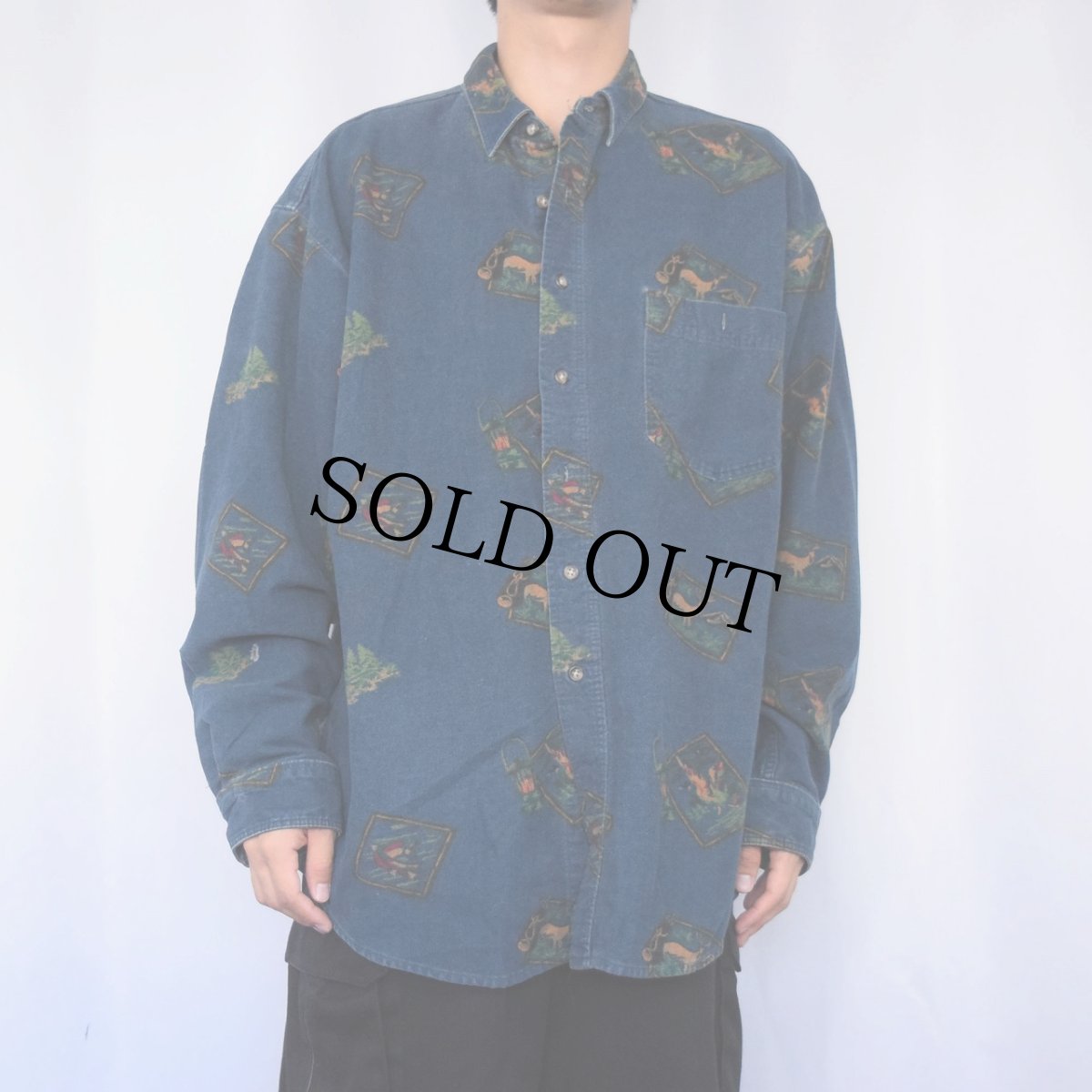 画像2: 80's Eddie Bauer USA製 ハンティング柄 ネルシャツ XL (2)