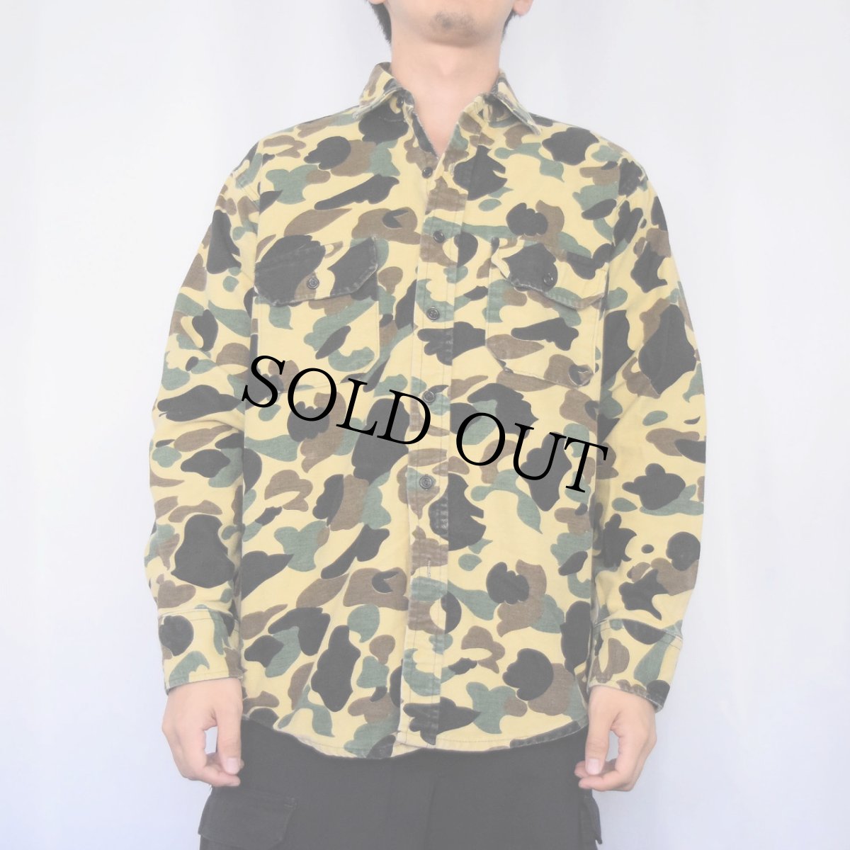 画像2: 80's〜 ダックハンターカモ柄 ネルシャツ (2)