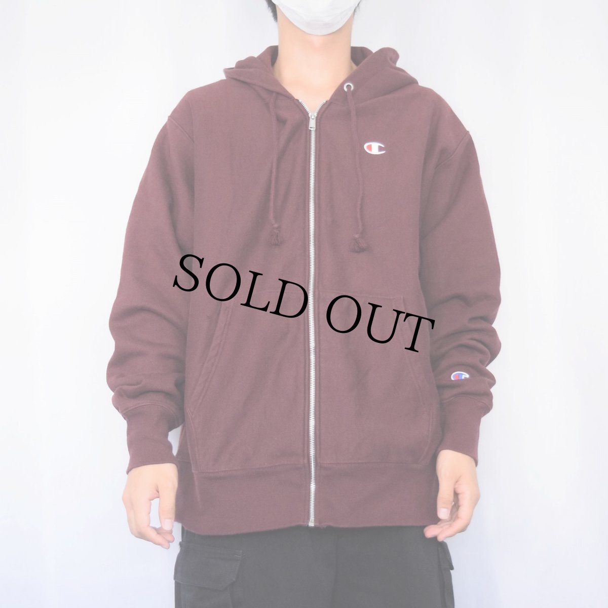 画像2: Champion REVERSE WEAVE 目付き スウェットジップパーカー L (2)