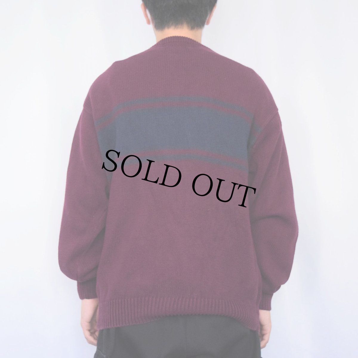 画像3: croft&barrow ボーダー柄 コットンニットセーター L (3)