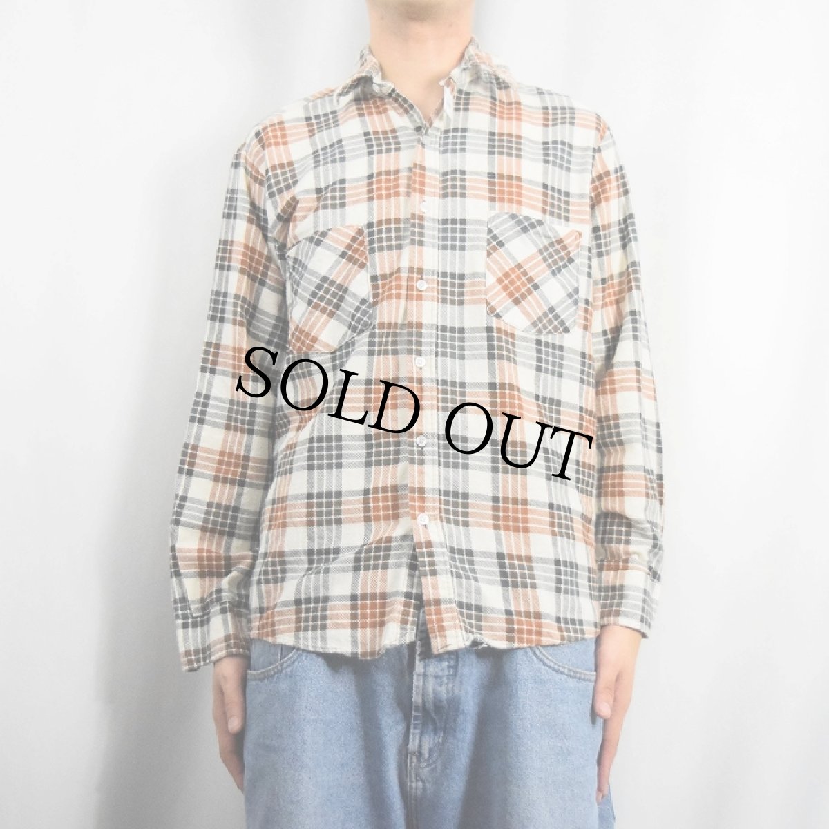 画像2: 80〜90's OZARK TRAIL チェック柄 プリントネルシャツ (2)