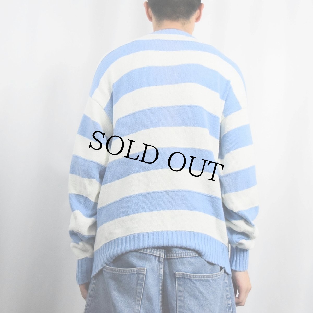 画像3: 〜90's LONDON FOG USA製 ボーダー柄 コットンニットセーター L (3)