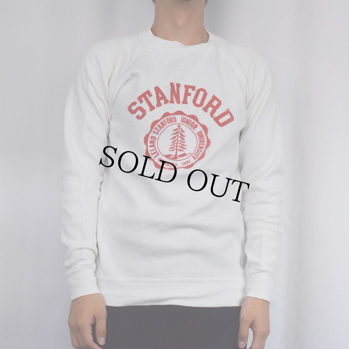 画像2: 〜80's "STANFORD" プリントラグランスウェット (2)