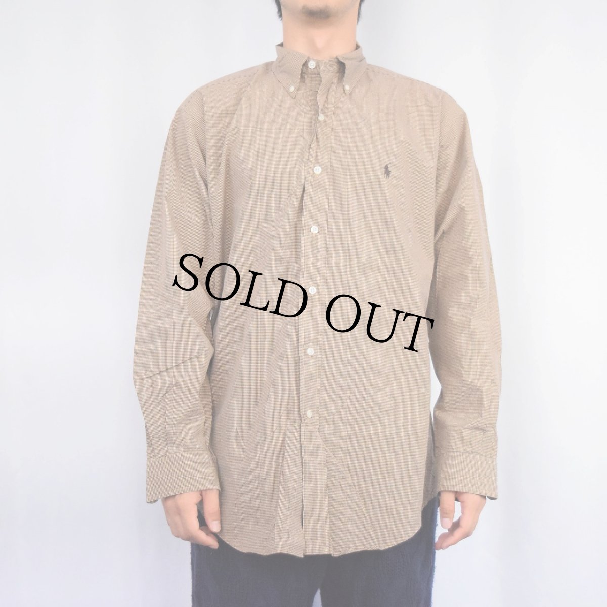 画像2: Ralph Lauren "BLAKE" チェック柄 TWO-PLYコットンボタンダウンシャツ S (2)
