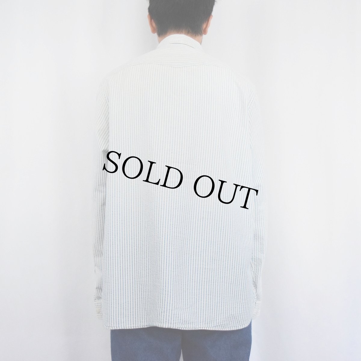 画像3: POLO Ralph Lauren ストライプ柄 マチ付き シアサッカーシャツ L (3)