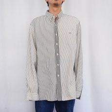 画像2: POLO Ralph Lauren ストライプ柄 クレイジーパターン "マチ付き" コットンボタンダウンシャツ XXL (2)