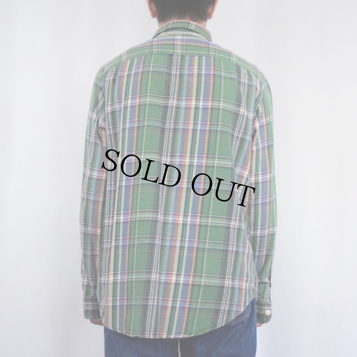 画像3: POLO Ralph Lauren チェック柄 チンスト付き コットンシャツ M (3)