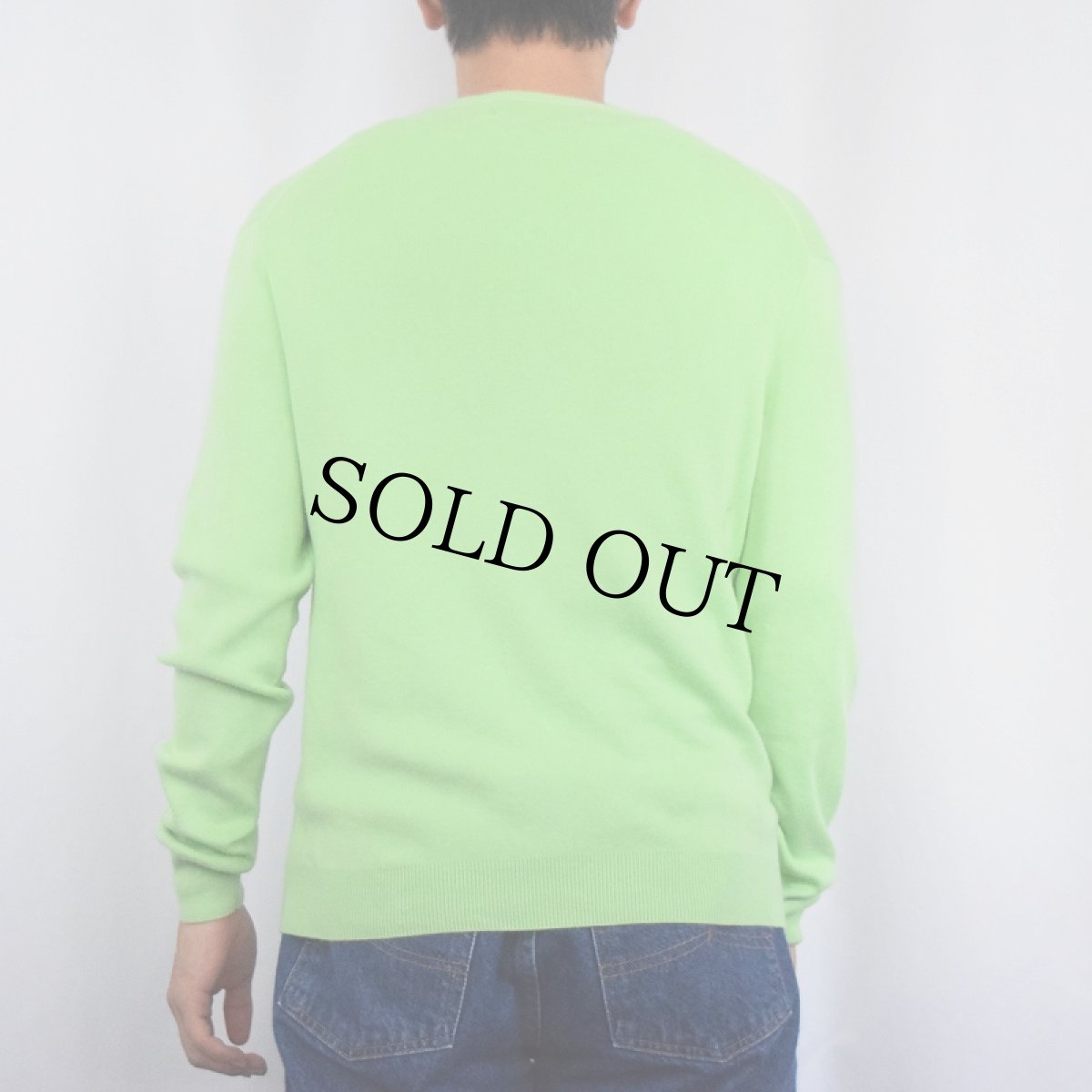 画像3: POLO Ralph Lauren ロゴ刺繍 Vネック ピマコットンニットセーター M (3)