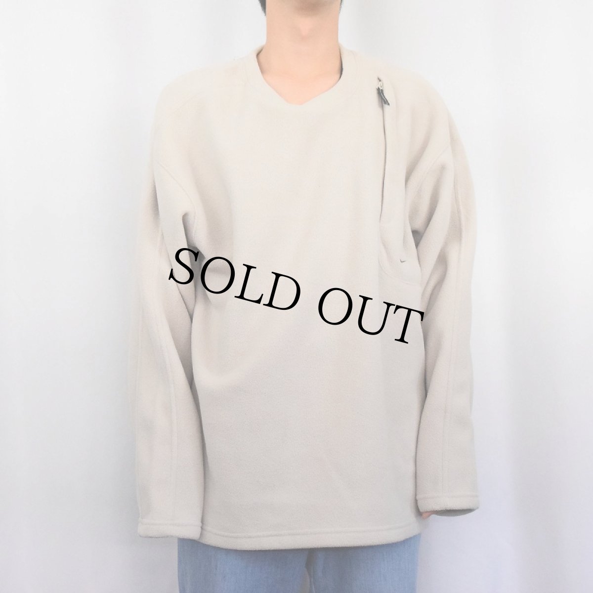 画像2: NIKE ロゴ刺繍 フリースプルオーバー L (2)