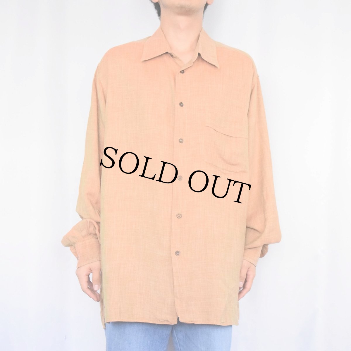 画像2: Ermenegildo Zegana 玉虫色 シルクシャツ XL (2)