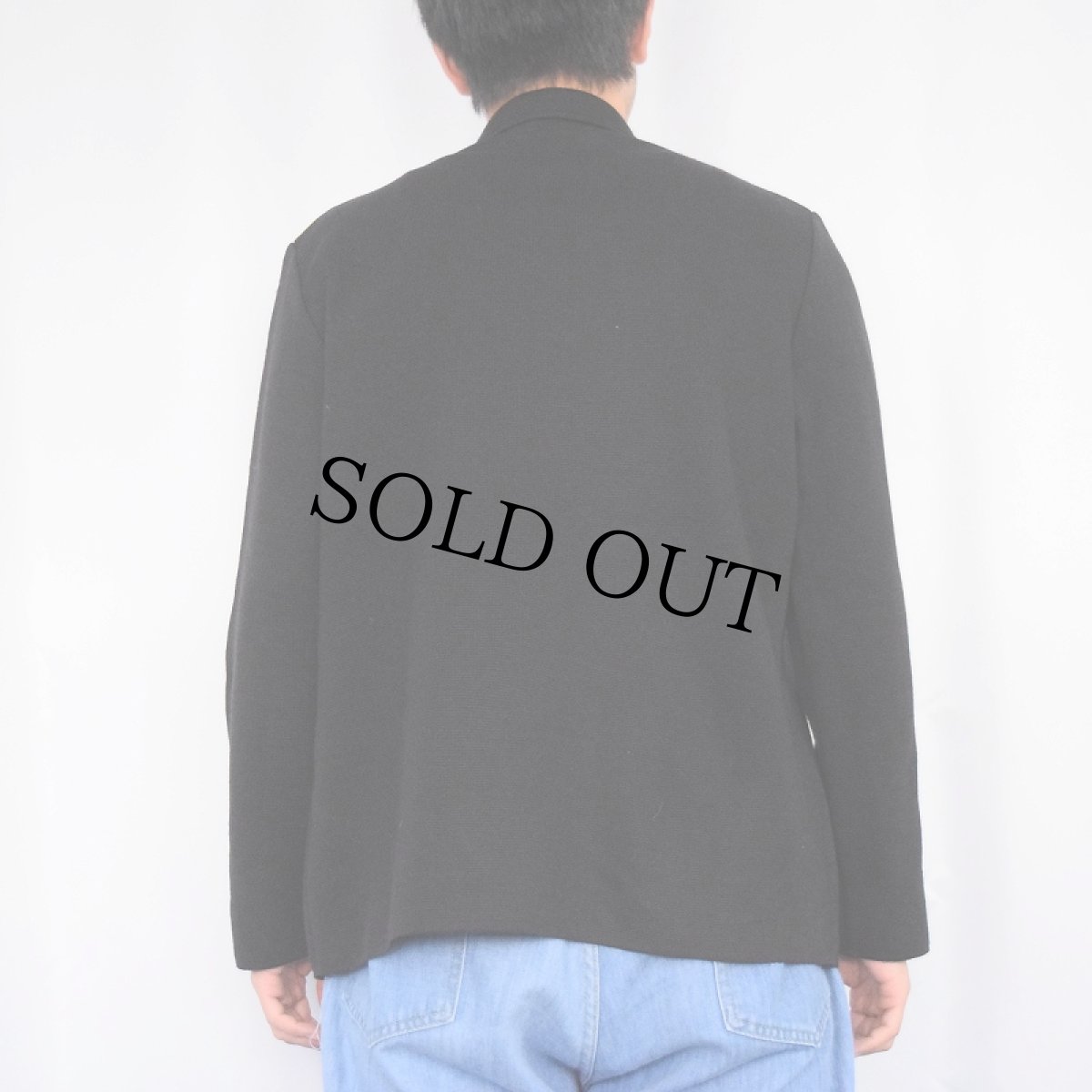 画像3: Poster ITALY製 ウールニットジャケット BLACK SIZE50 (3)