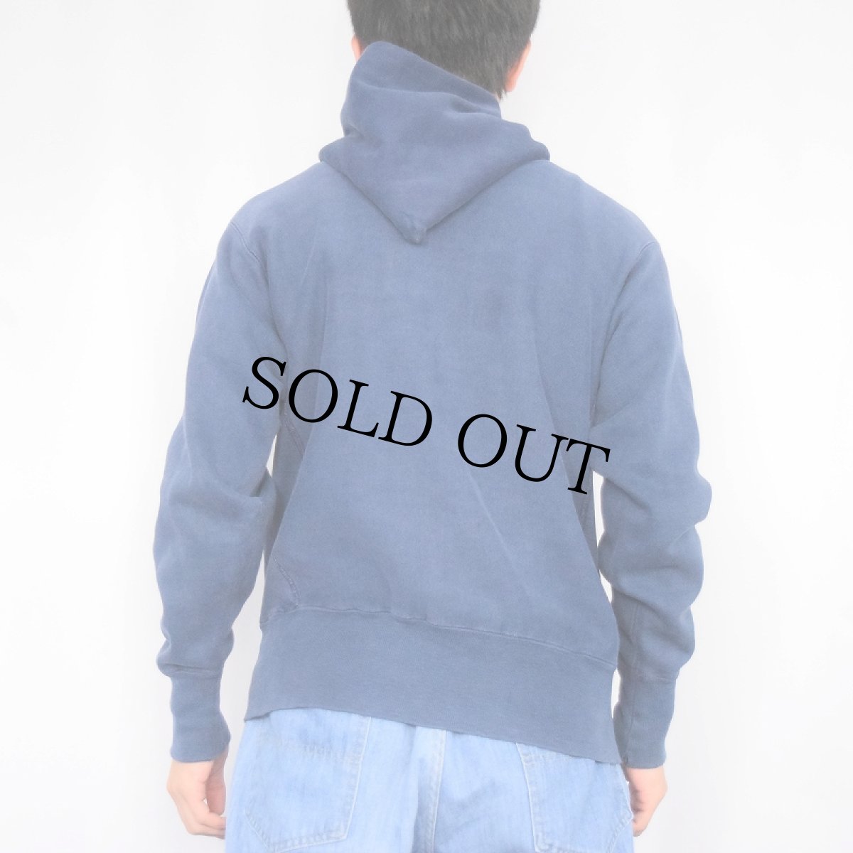 画像3: 70's Champion REVERSE WEAVE 青単色タグ USA製 "FALLS NORTH INDIANS" ウイングフットプリントスウェットフーディー NAVY S (3)