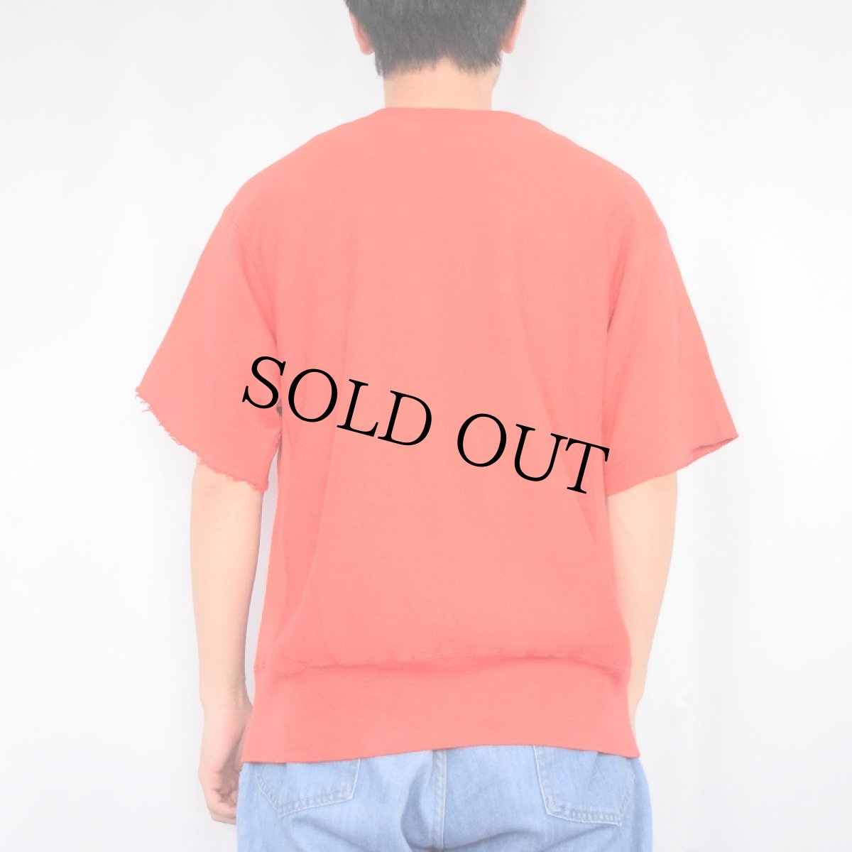 画像3: 70's Champion REVERSE WEAVE 赤単色タグ USA製 "GLEN ROCK" カットオフ ウイングフットプリント 半袖スウェット M (3)