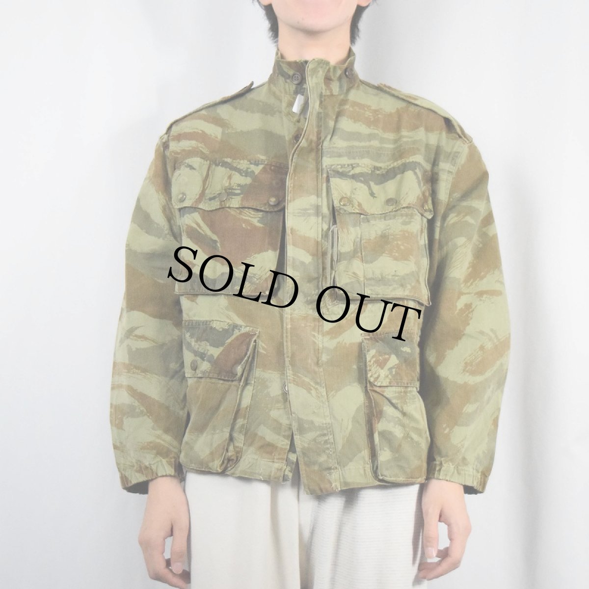 画像2: 50〜60's FRENCH ARMY リザードカモ TAP47/56 HBT パラトルーパージャケット (2)