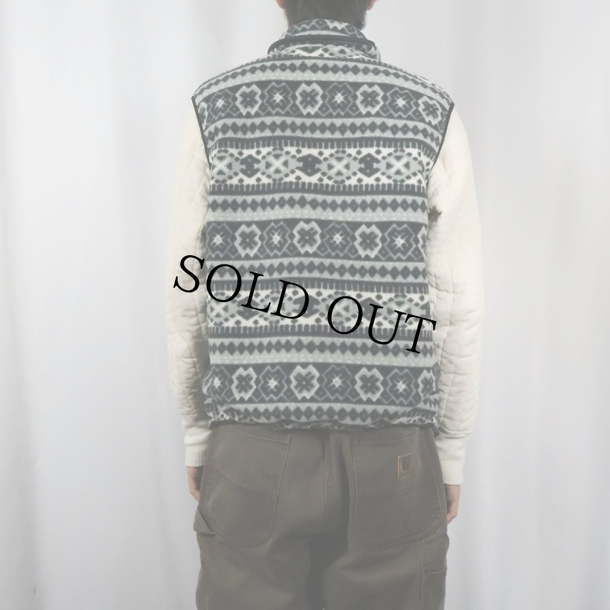 画像3: 90's L.L.Bean ノルディック柄 フリーススベスト (3)