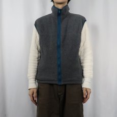 画像2: 90's L.L.Bean ロゴ刺繍 フリーススベスト (2)