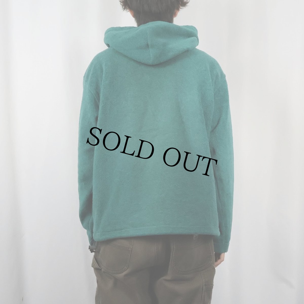 画像3: 90's L.L.Bean ロゴ刺繍 フリースプルオーバーパーカー (3)