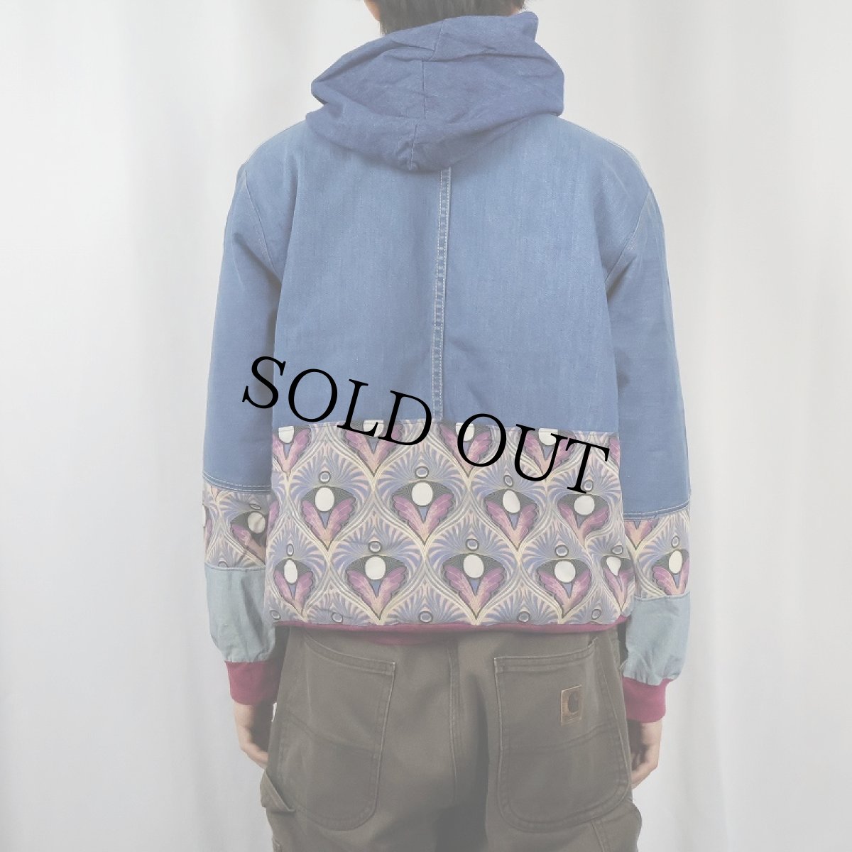 画像3: 切り替えデザイン デニムジップパーカー (3)