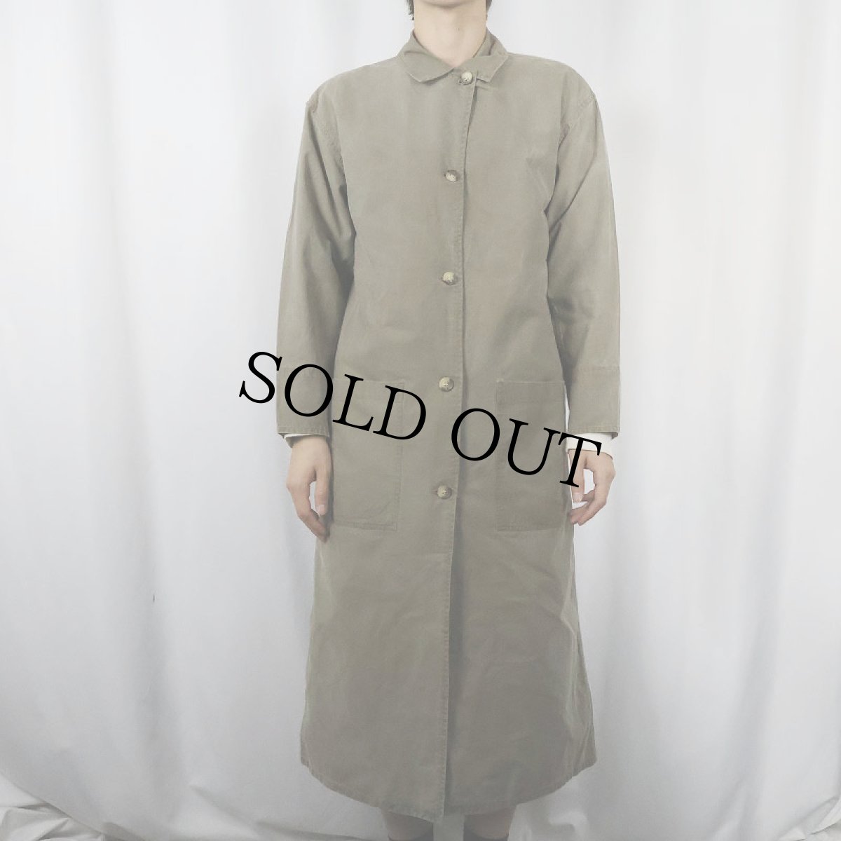 画像2: 80's BANANA REPUBLIC コットンコート M (2)