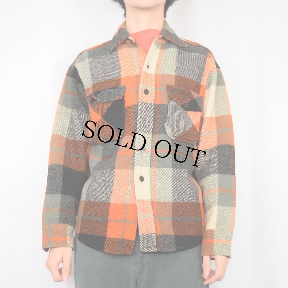 画像2: 70's C.P.O. by CAMPUS USA製 チェック柄 CPOシャツジャケット M (2)