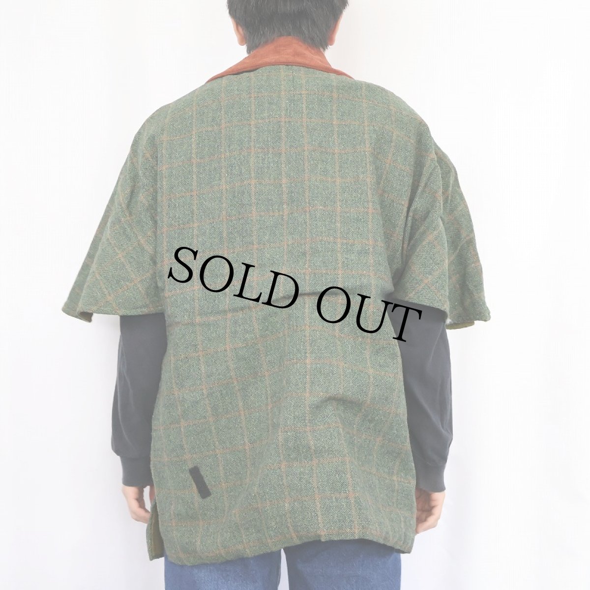 画像3: 〜70's チェック柄 コーデュロイ切り替え ウールジップジャケット (3)