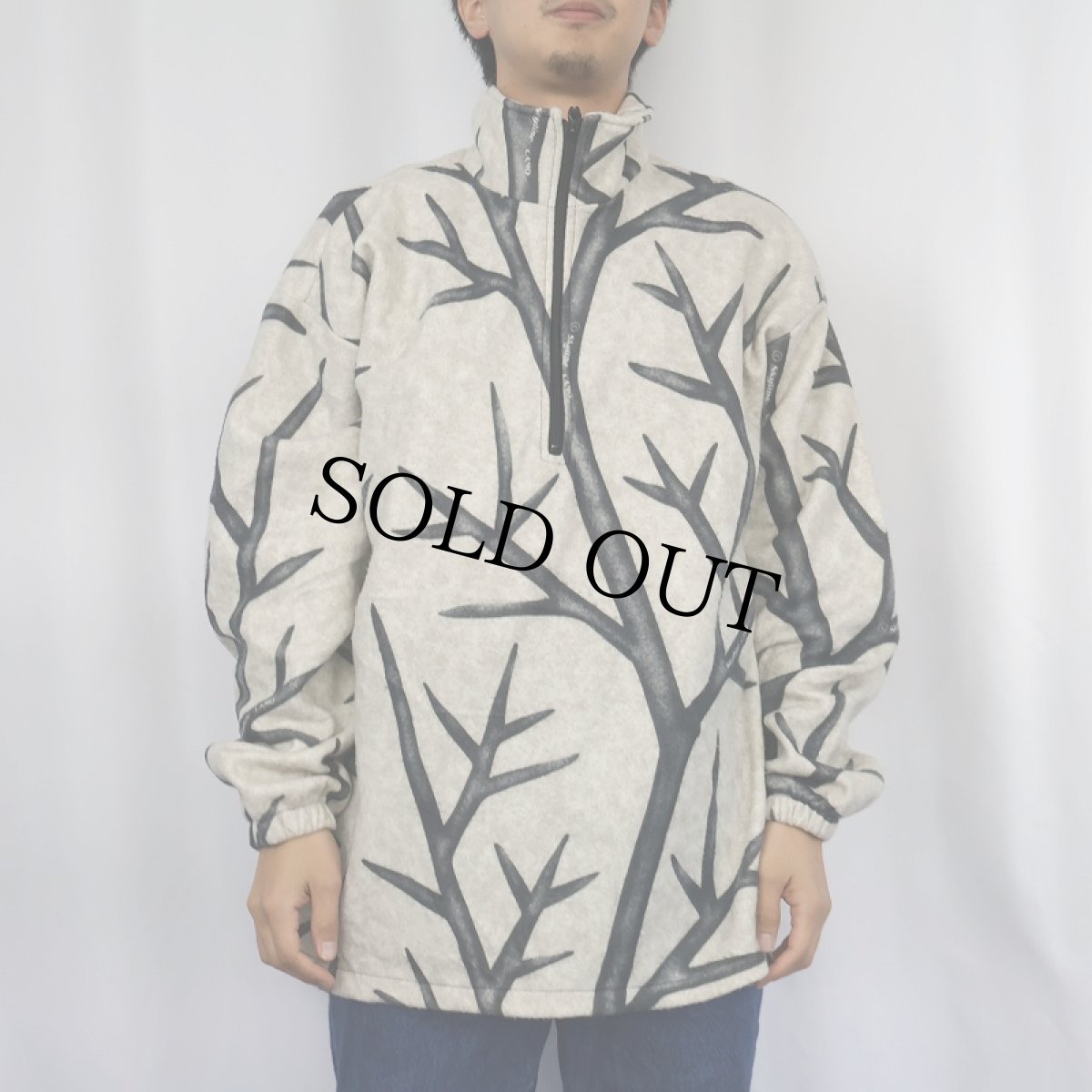 画像2: SADDLE CREEK skyline camo ハーフジップ フリースプルオーバージャケット XL (2)