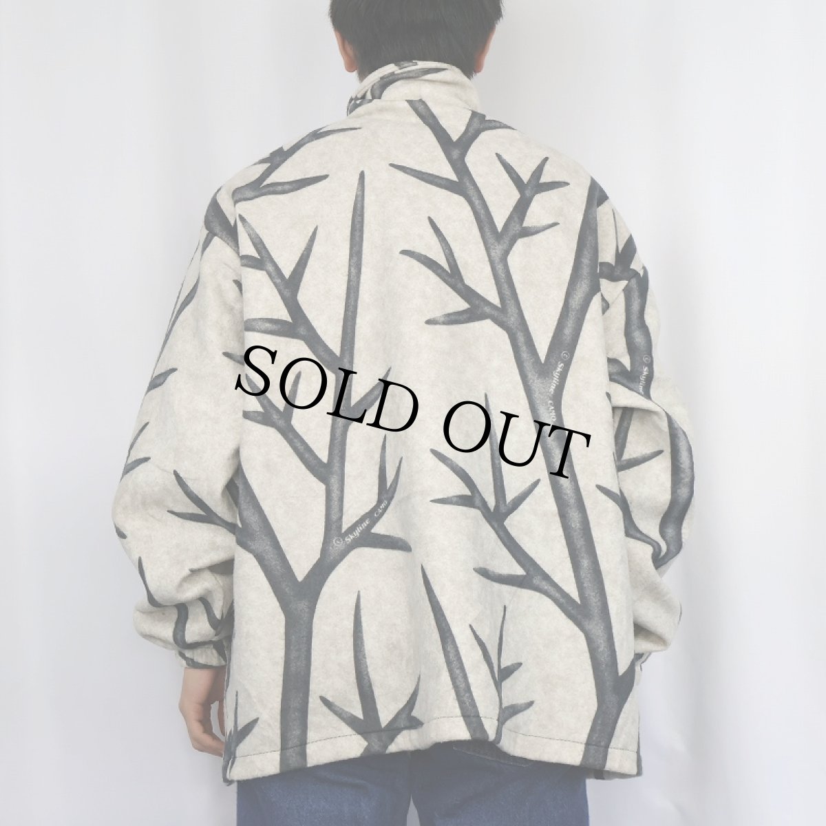 画像3: SADDLE CREEK skyline camo ハーフジップ フリースプルオーバージャケット XL (3)