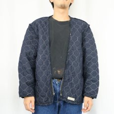 画像4: 70〜80's Topps USA製 キルティングライナージャケット NAVY XL (4)