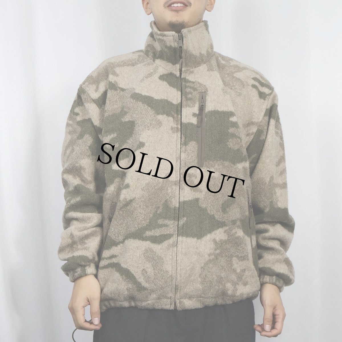 画像2: Cabela's ウッドランドカモ柄 フリースジャケット M (2)