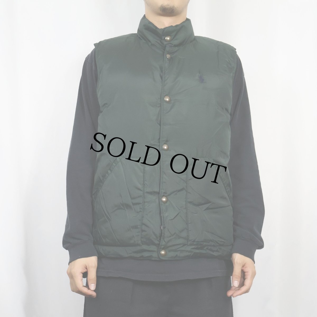 画像5: POLO Ralph Lauren ロゴ刺繍 リバーシブル ダウンベスト M (5)