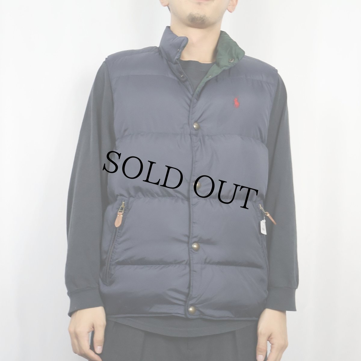 画像3: POLO Ralph Lauren ロゴ刺繍 リバーシブル ダウンベスト M (3)