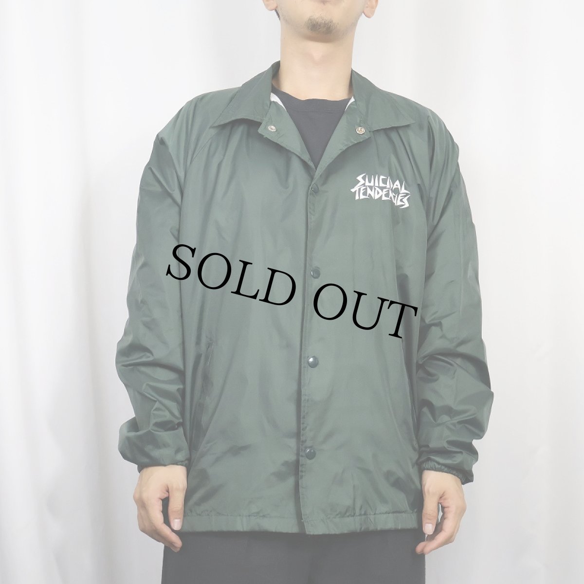 画像3: SUICIDAL TENDENCIES ハードコアバンド ナイロンコーチジャケット GREEN XL (3)