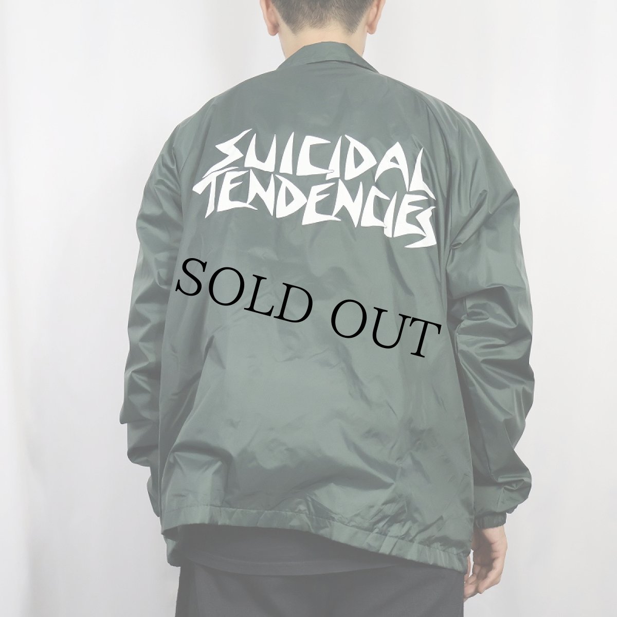 画像4: SUICIDAL TENDENCIES ハードコアバンド ナイロンコーチジャケット GREEN XL (4)