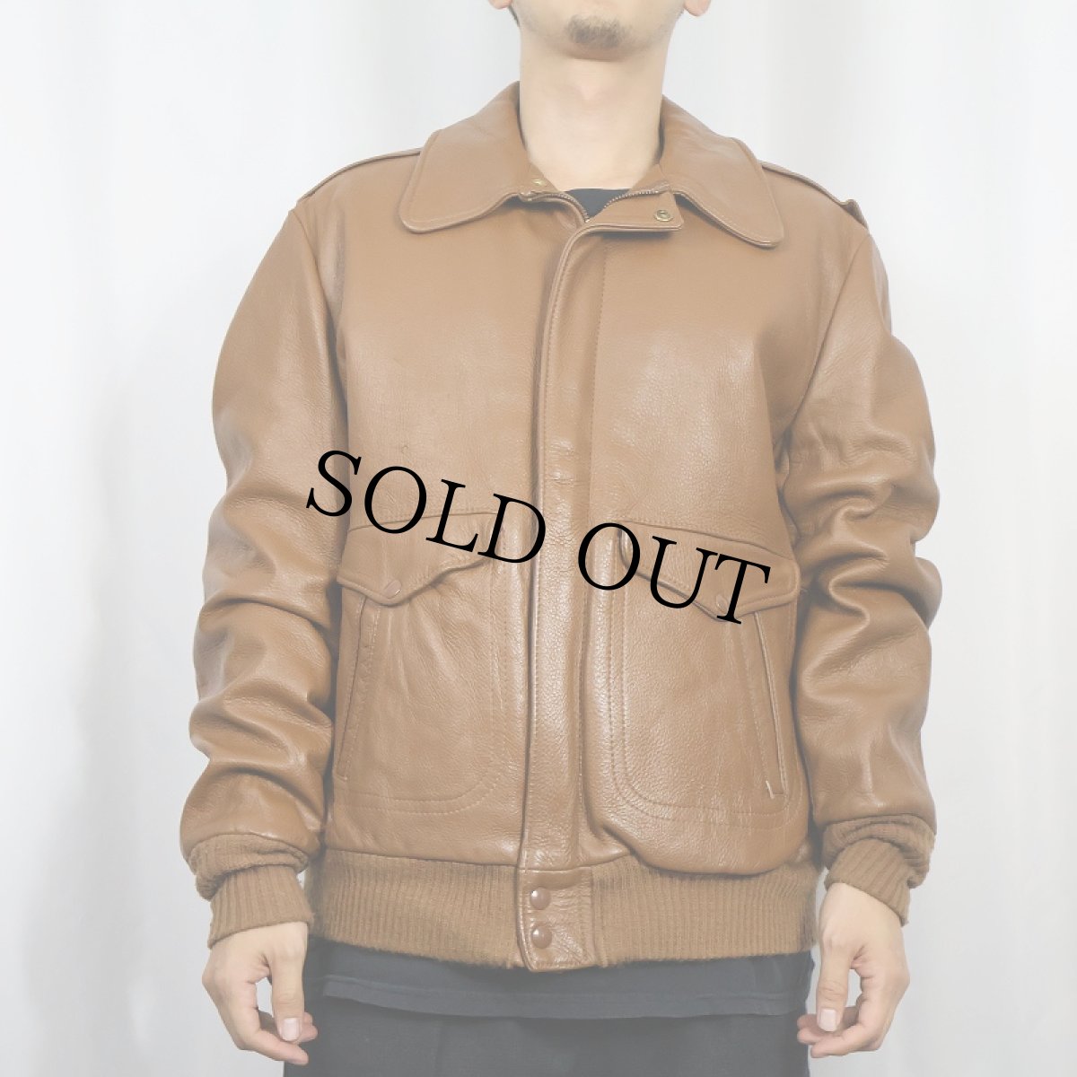 画像2: 80's Deer Wear USA製 "A-2 TYPE" レザージャケット SIZE46 (2)