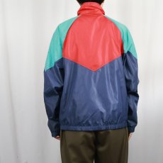 画像3: 80's NIKE 紺タグ ロゴ刺繍 切り替えデザイン ナイロンジップジャケット L (3)