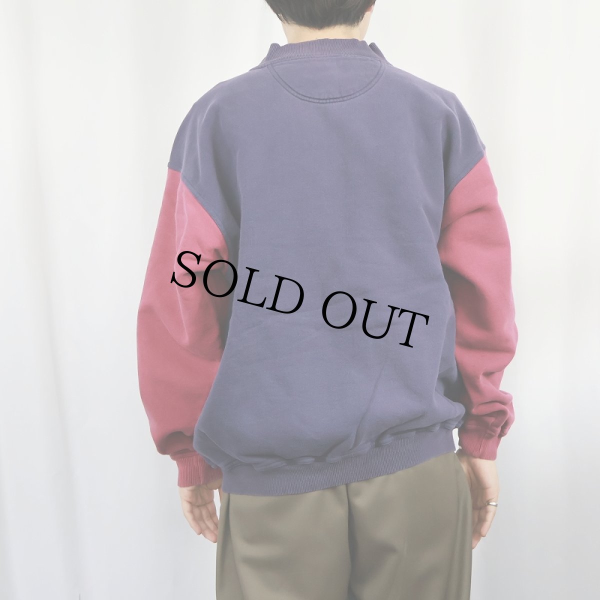 画像3: 90's〜 Eddie Bauer 2トーン スウェットジップジャケット M (3)