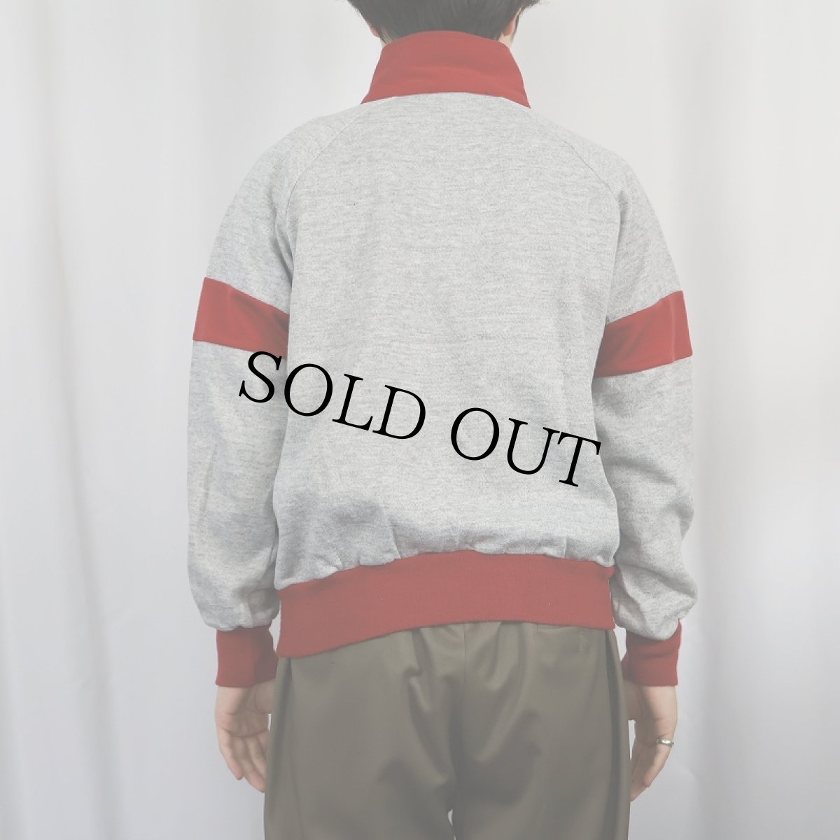 画像3: 80's HANG TEN ポケット付き ハーフジップスウェット M (3)