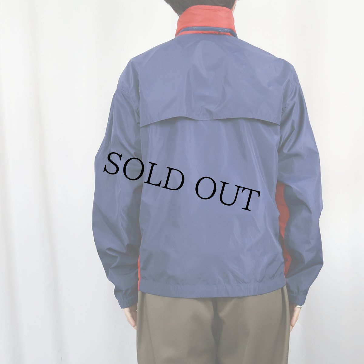 画像3: 80's NIKE 銀タグ ロゴ刺繍 ナイロンジップジャケット NAVY M (3)