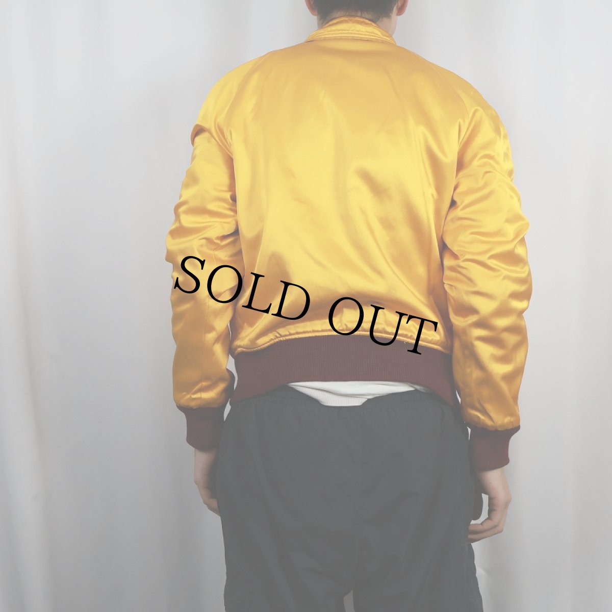 画像6: 50〜60's パッチ付き ウール×サテン リバーシブルスタジャン SIZE42 (6)