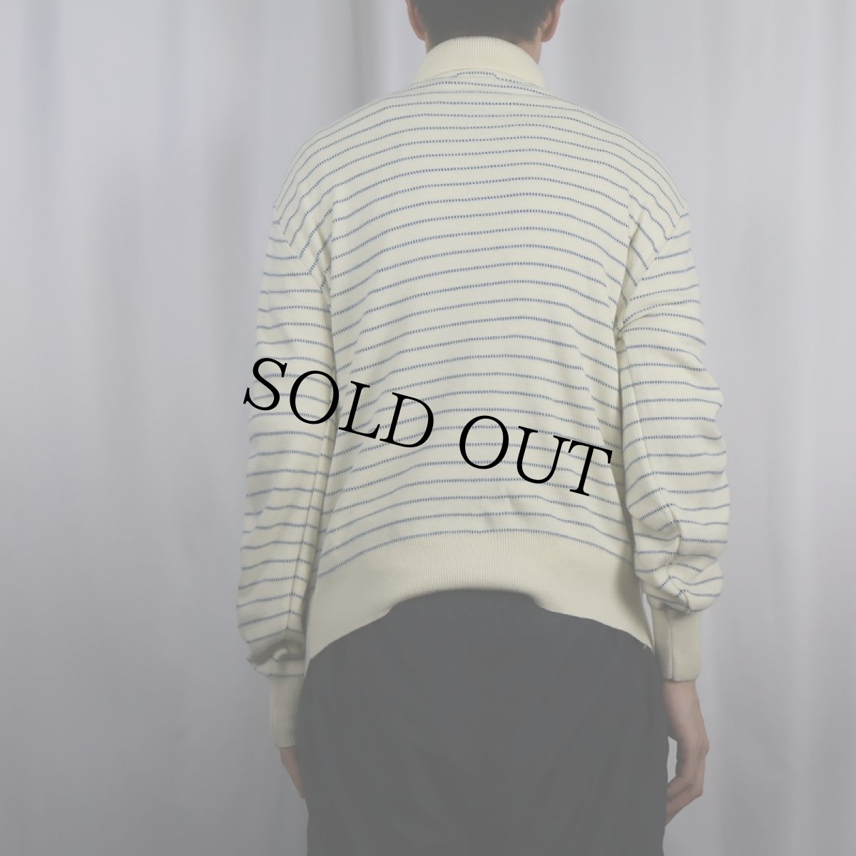 画像3: 80's BAY HILL CLASSICS USA製 ボーダー柄 アクリルニットポロシャツ XL (3)