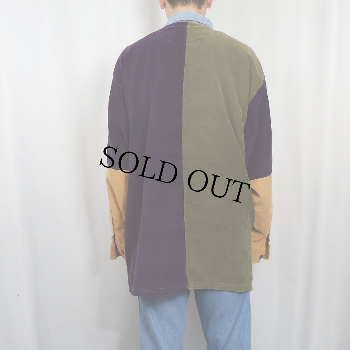 画像3: 80's NEW RIVER クレイジーパターン コーデュロイシャツ (3)