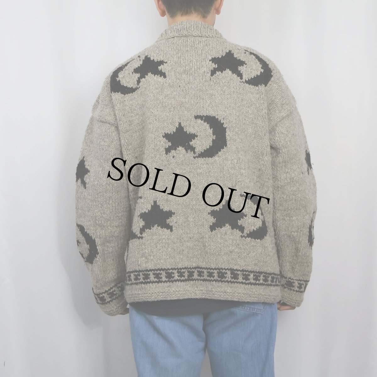 画像3: 月×星柄 ウールハンドニットジップジャケット (3)