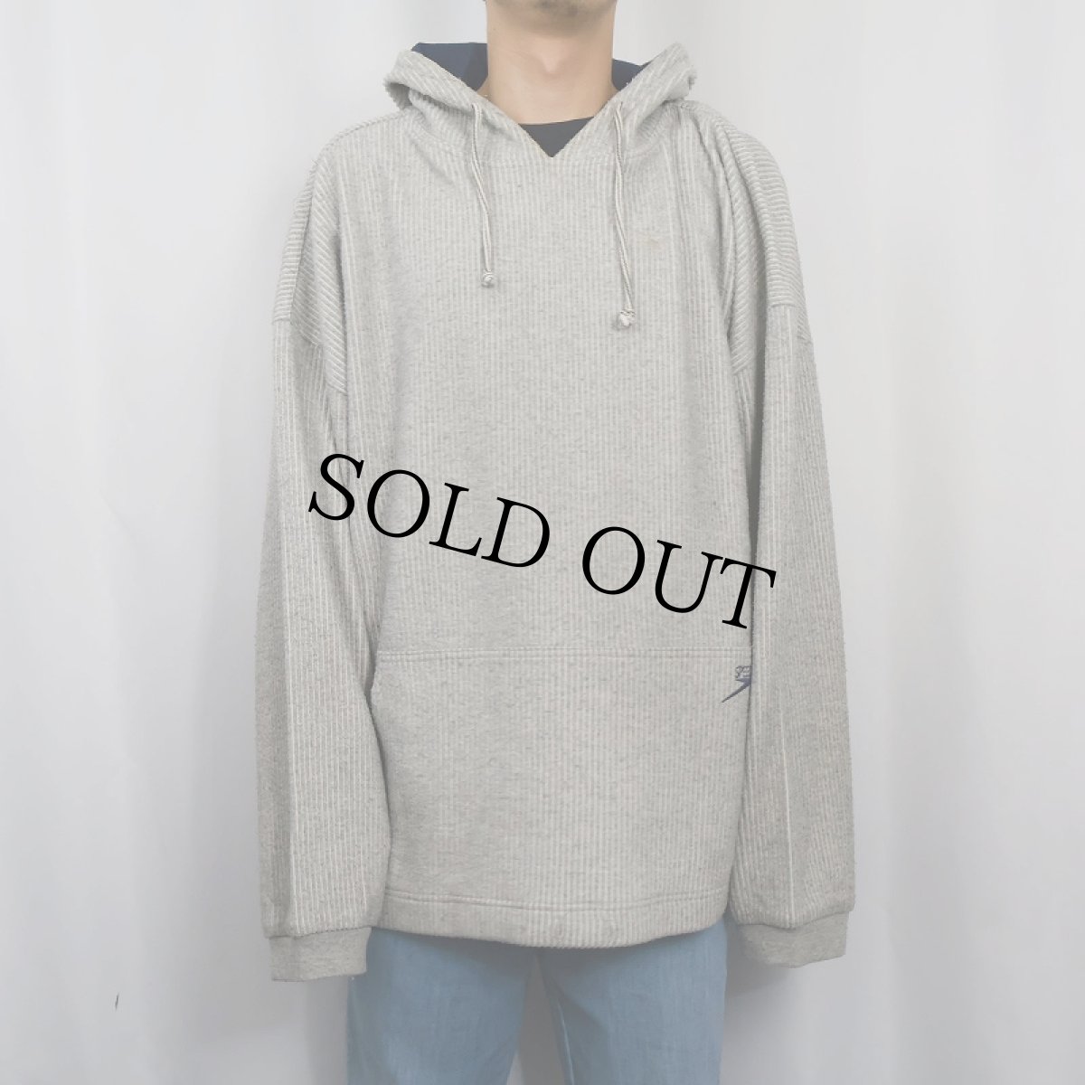 画像2: 90's SPEEDO USA製 ストライプ柄織り スウェットフーディー 2XL (2)